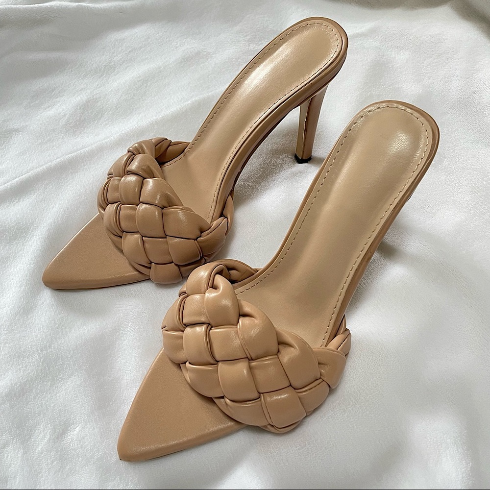 Braided open Toe Mules